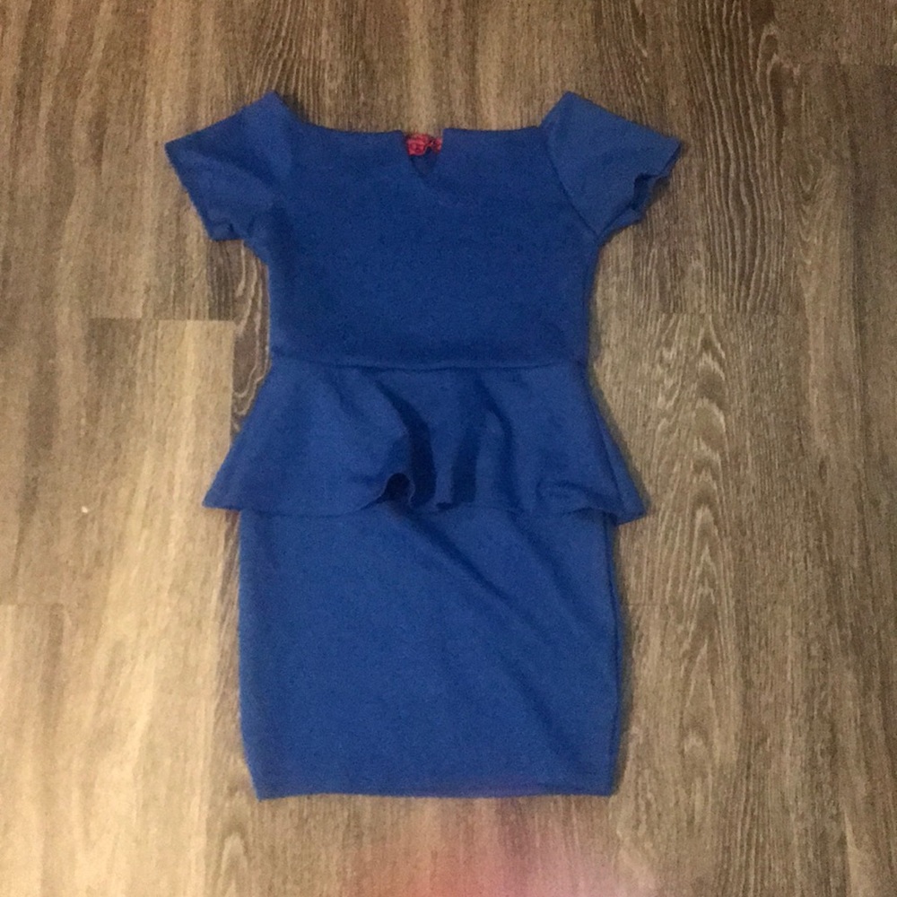 Striking blue dress